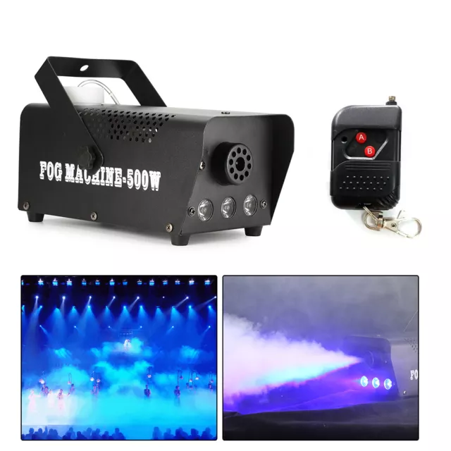 LED Stage Haze Effect Fog Machine LED Smoke Fog Machine +Remote Control 500W UK