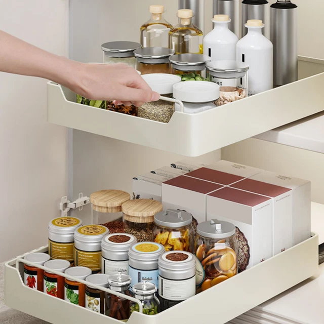 Tiroir Coulissant Adhésif Pour Cuisine - Extensible 32-52cm - Sans Perçage - Charge 20kg - ESTUWD