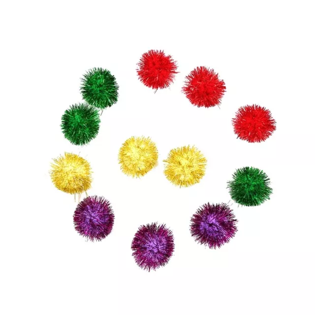 12 piezas bolas de juguete envueltas en brillo coloridas divertidas mascotas gatitos bolas de juguete