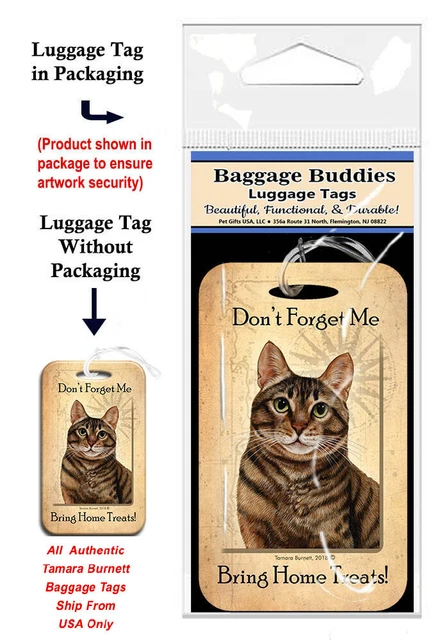 Tabby Brown Cat Baggage Buddies Luggage Tag