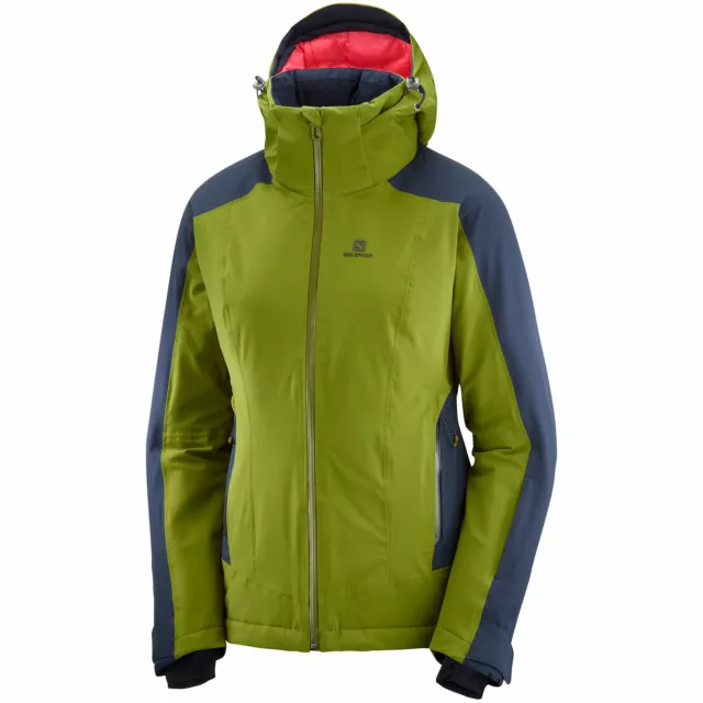 Salomon Brillante Chaqueta Esquí Mujer de Snowboard Invierno Verde/Azul