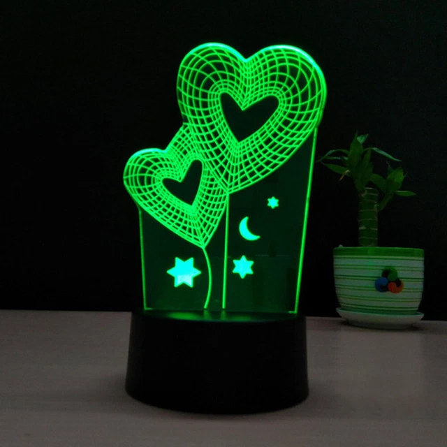 3 D NIGHT Lights for Adults Kids Table Lamp Bedroom LED Desk £10.95