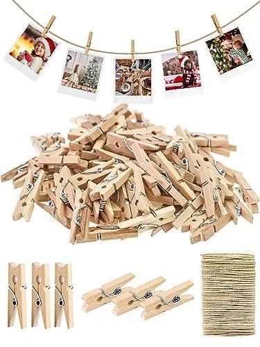 Clothes Pins 3.5 Inch Heavy Duty Wooden Clothespins Wooden Clips Rust  Resistant
