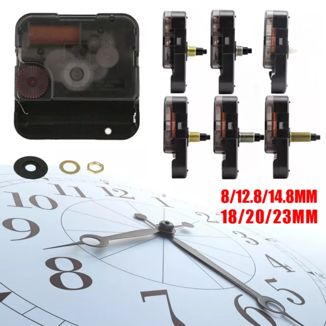 Silent DIY Quartz Movement Kit Wall Clock Motor Mechanism Long Spindle Repair UK