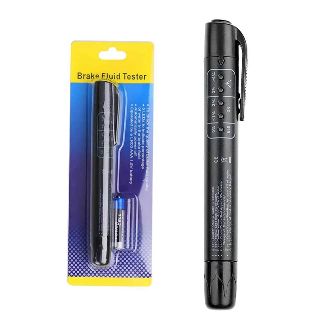 Brake Fluid Liquid Oil Tester Pen 5 LED Indicator Car Testing Tool For DOT3 DOT4