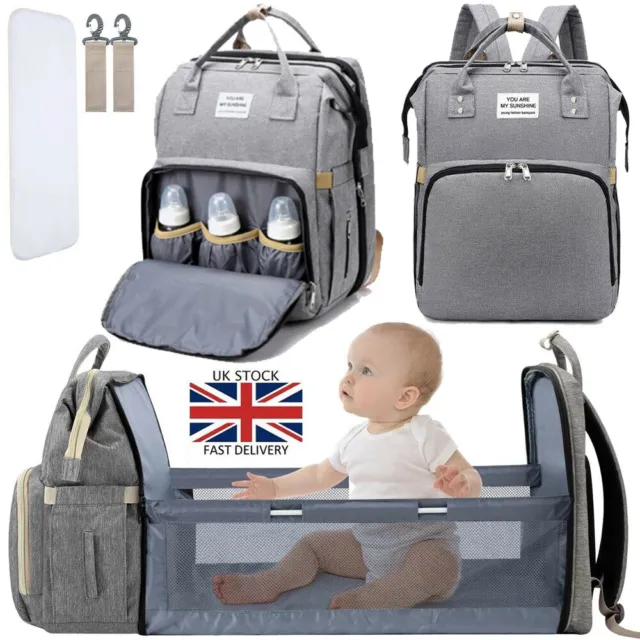 Baby Diaper Backpack Baby Folding Bed Nappy Mummy Changing Bag Multi-Function