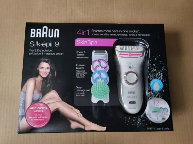 Braun Silk-épil 9 SkinSpa Damen Epilierer 9-961, mit 12 Extras