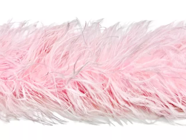 2 Yards - 5 Ply Light Pink Heavy Weight Ostrich Fluffy Feather Boa Wedding Prom