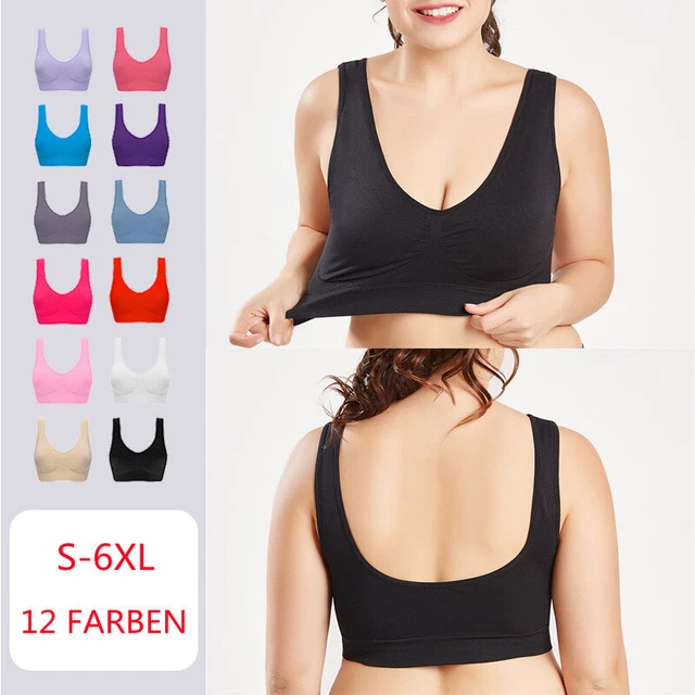 Damen Push up Sport BH Bra Unterwäsche Slim Fitness Yoga Bustier Tops Übergröße