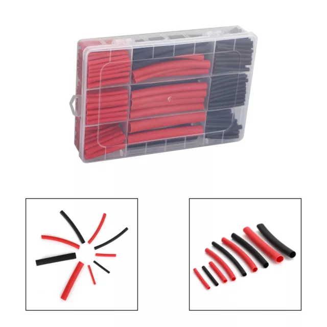 300x 3:1 Dual Wall Adhesive Gaine Thermo Rétractable 10 Sizes Kit Rouge Noir