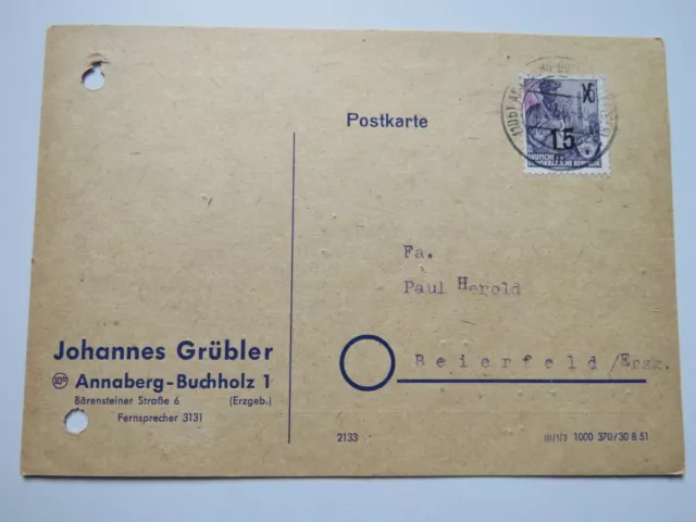 Annaberg-Buchholz ,Johannes Grübler, Postkarte, Firmenpos