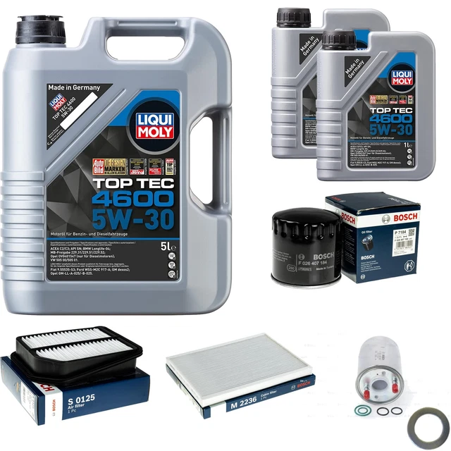 BOSCH PACCHETTO DI Ispezione 6 L Liqui Moly Top Tec 5W-30 per Mercedes Classe-C EUR 148,79