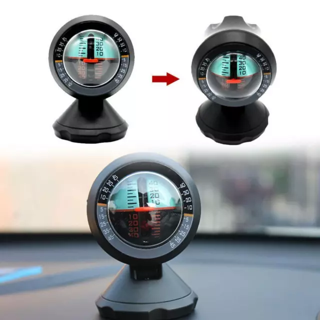 Black Car Balancer Angle Tilt Indicator Level Inclinometer Meter> Gauge F8S9