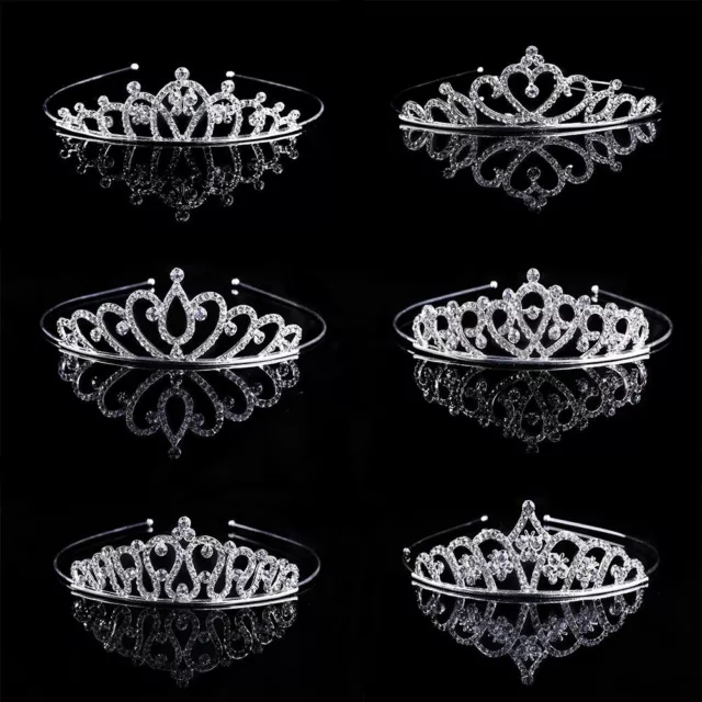 Wedding Bridal Princess Crystal Rhinestone Prom Hair Tiara Crown Headband E 2