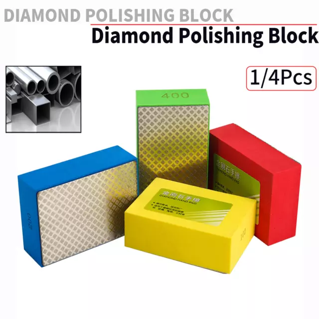 1/4Pcs Diamond Hand Polishing Pads Tile Glass Grinding Block Marble Sanding Disc