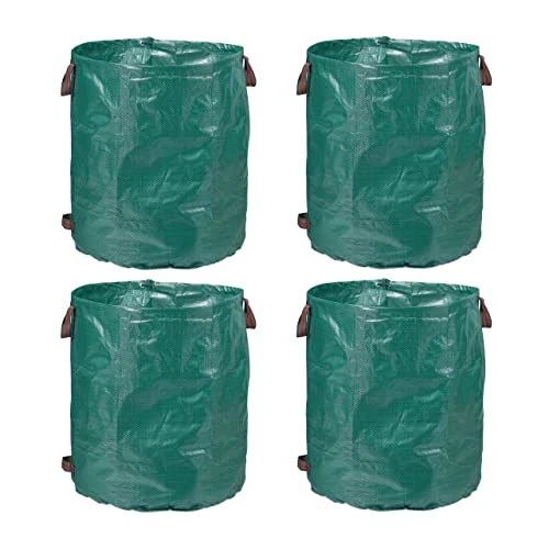 Relaxdays Sacs à déchets Jardin Lot de 4 260 L autoportants étanches Pliables...