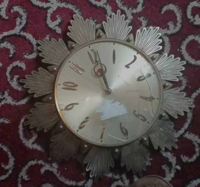 Vintage Metamec Starburst Sunburst Wall Clock. Mid Century  spares repairs