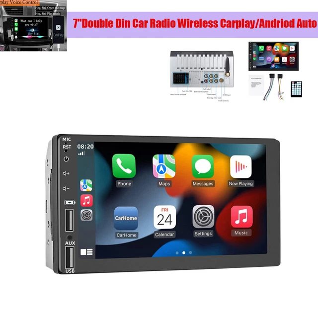 7" 2Din Car Radio Wireless Carplay/Andriod Auto Touch Screen BT w/Remote Control