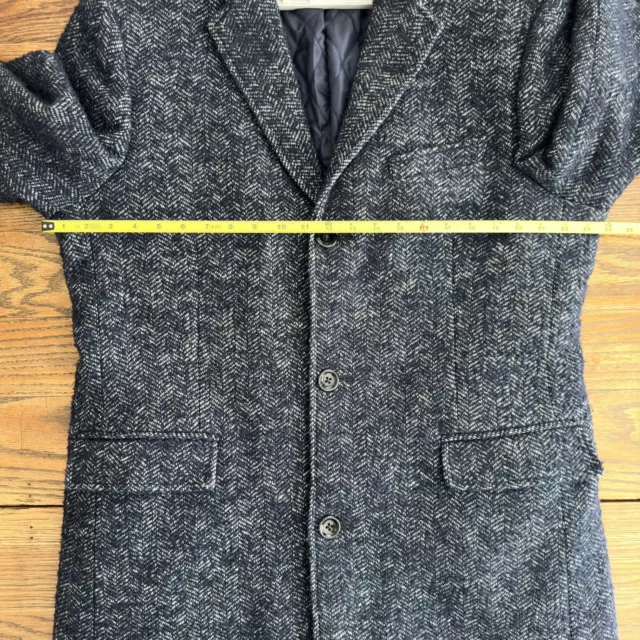 J.Crew Thompson Wool Blend Tweed Herringbone Topcoat Jacket Textured Navy Sz 44 3