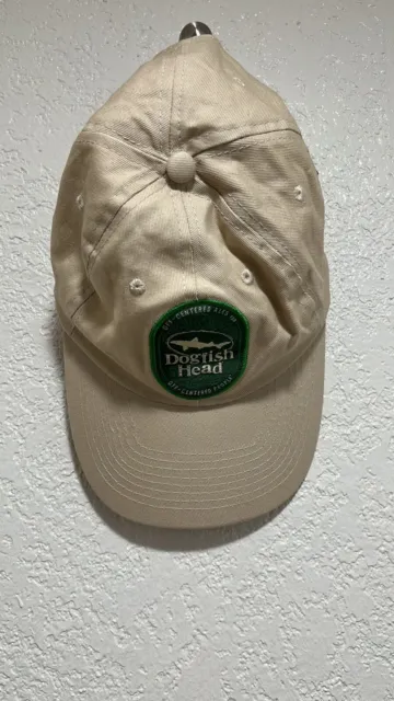 Dogfish Head Beer Tan Strapback Hat w/ Patch  Logo -