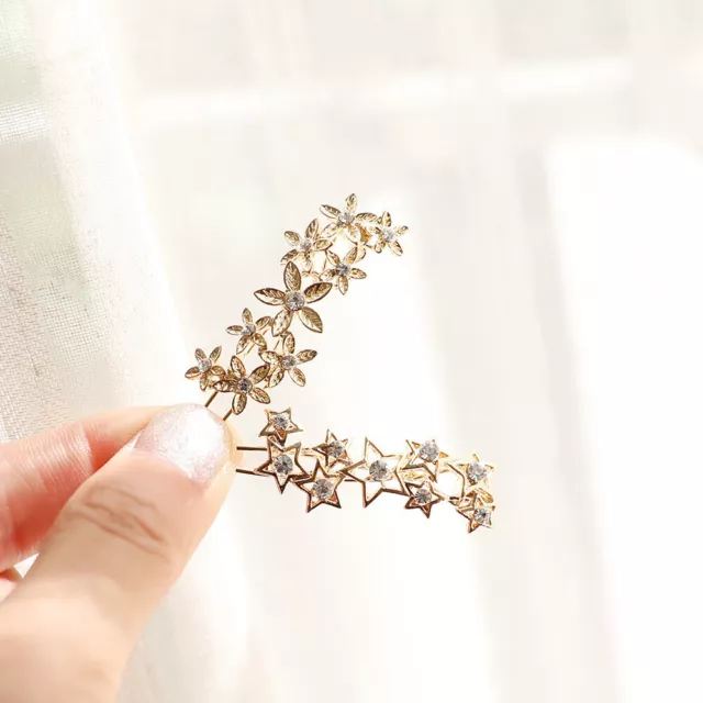 Women Flowers Stars Crystal Hair Clip Barrette Hairpin Clips Ponytail Hair Girls