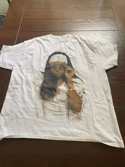 MENS AALIYAH SHIRT White XL Vintage 100% Authentic $10.00 - PicClick