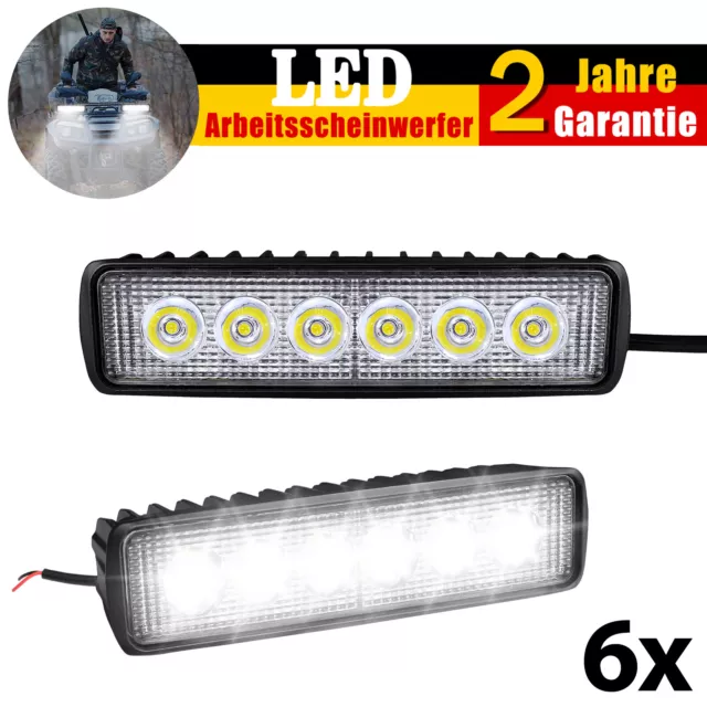 6x 18W LED Auto Arbeitsscheinwerfer Offroad Scheinwerfer Verstellbare Halterung