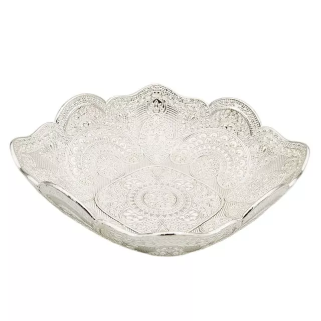 GOLD SILVER TRAY FRUIT DRY SERVING DRIED NUTS COMPARTMENT SNACK DISH LID  EID