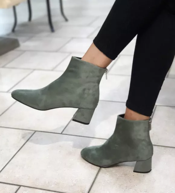 STIVALETTI DONNA CORINA Verde M2785 Tacco Medio Tronchetti Autunno