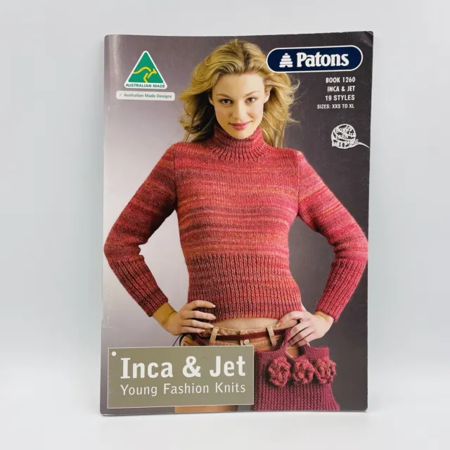 Patons Knitting Book No. 1260 Jet & Inca Patterns to Knit For Women In 12 Ply