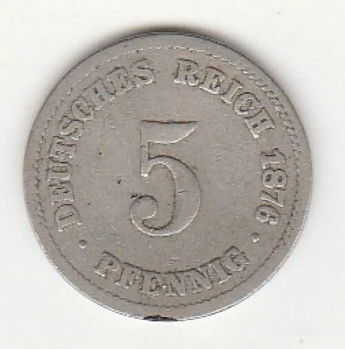 1876-A | Germany | 5 pfennig | Weimar Republic | Large Shield | KM# 3 | VF Good