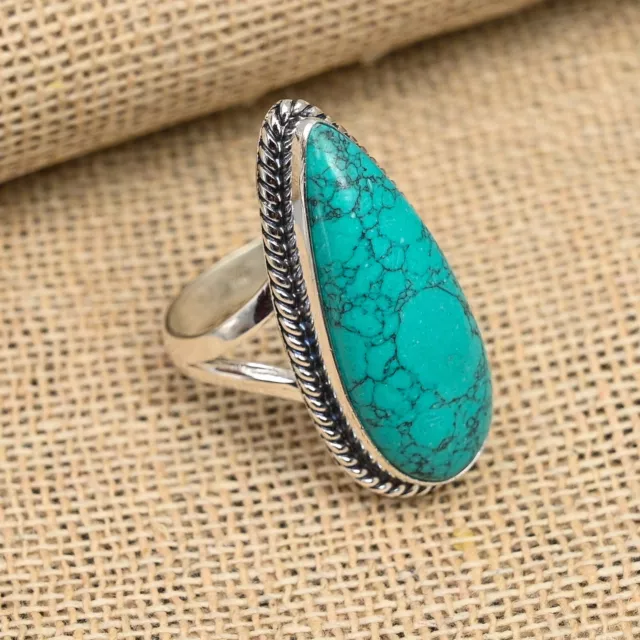 Santa Rosa Turquoise Gemstone Handmade Jewelry 925 Sterling Silver Ring