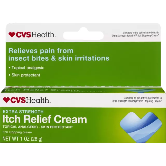 CVS Health Extra Strength Itch Relief Crema, crema para detener la picazón, 1 oz / 28 g -