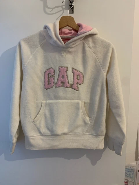 FELPA GAP BIANCA E Rosa Peluche Con Cappuccio Bambina 10 Anni EUR 26 60 PicClick IT