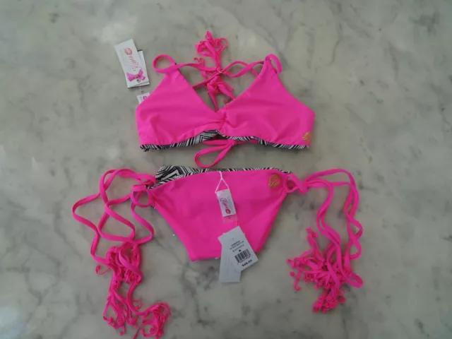 NWT $96-CALIFORNIA KISSES 2-pcs reverisible Dance/ swim girl child sz M(8-10) 3