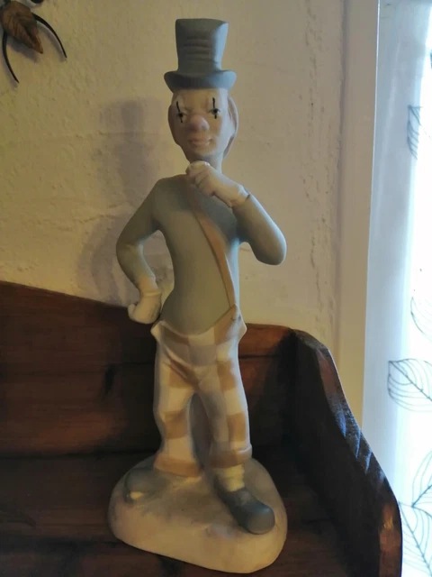 GRANDE FIGURINE CLOWN Au Tambour En Porcelaine Allemande ? EUR 39,99
