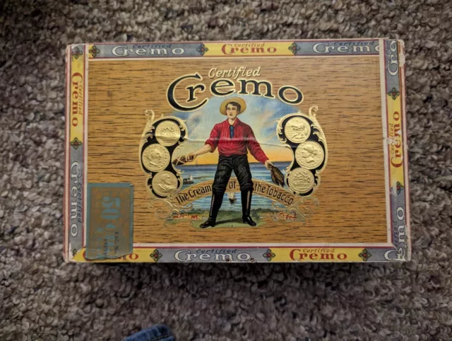 Vintage Kentucky District 50 Certified Cremo 5 Cent Cigar Box Factory 1896