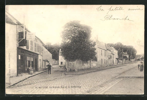 CPA Brètèche, La Grande Rue et la vieille Rue 1903