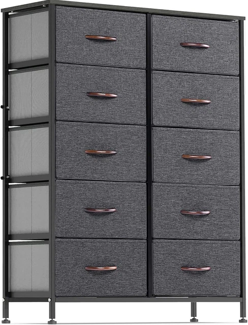 10-Drawer Dresser Tall Cabinets Storage Chest Fabric Drawers Storage for Bedroom