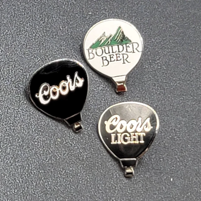 VINTAGE LOT OF 3 Coors Light Beer Lapel Pin Hat Boulder Beer Hot Air