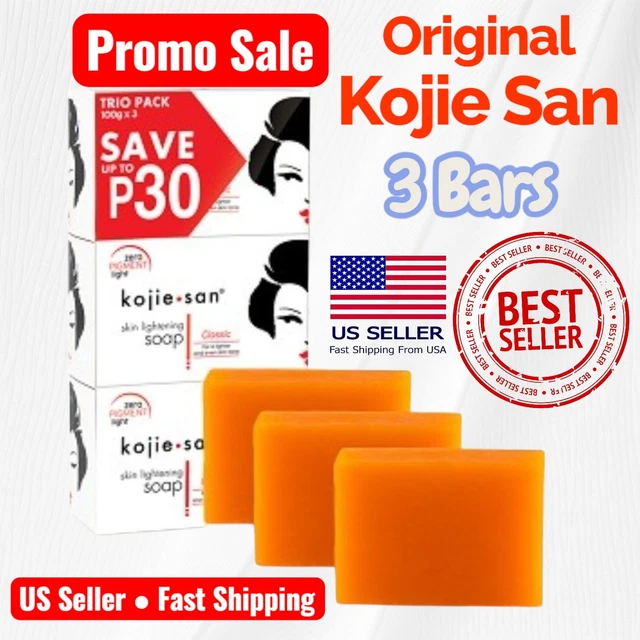 Kojic Acid Skin Lightening Soap – 4 Bars, For All Skin Types, With Coconut Oil & Minerals