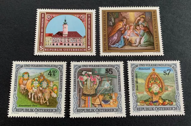 Austria 🇦🇹 1991 - 5 mint stamps