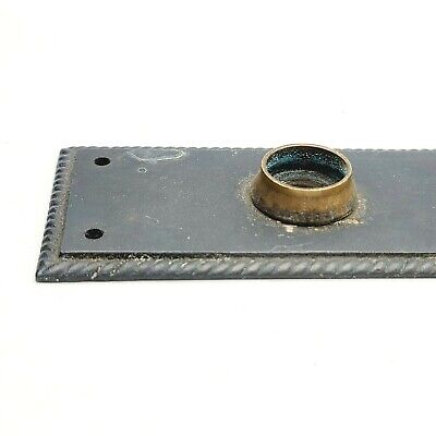 Vintage Cast Iron SINGLE Doorknob Skeleton Key Back Plate 6 3/4" x 2" holes 2.5 2