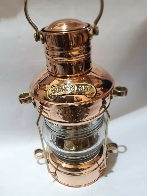 Messing & Kupfer Anker Öl Lampe Nautisch Maritim Schiff Laterne Boot Hänge Licht