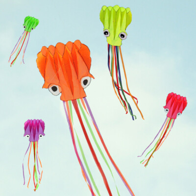 Octopus Drachen 405 Cm - Großer Winddrache Mit 100m Schnur Für Kinder Ab 10 Jahre