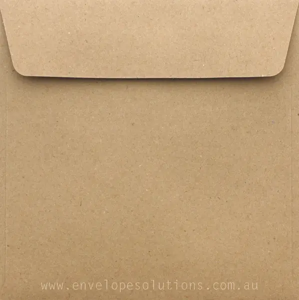 Recycled Brown Kraft 150mm SQUARE ENVELOPES for Wedding Cards and More- A Grade