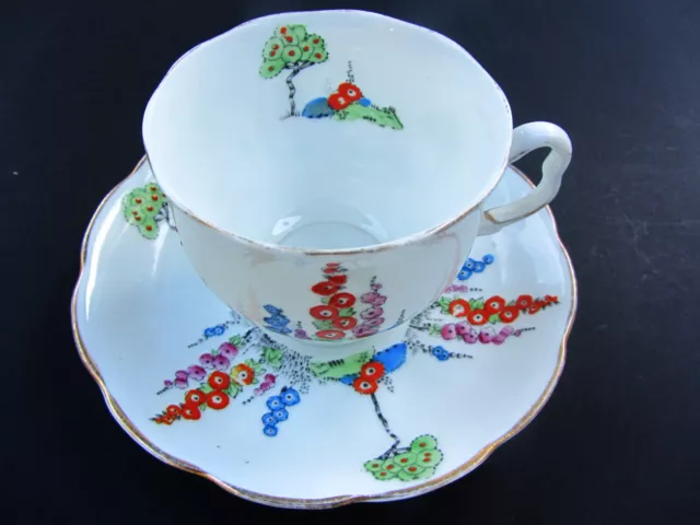 Vintage ROYAL ALBERT Tea Cup & Saucer HAPPYLAND #749633 7618 RARE Art Deco c1927