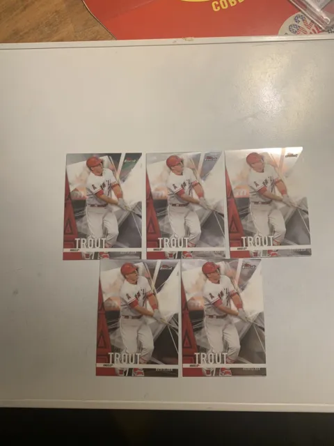 2017 topps finest mike trout #1 x 5