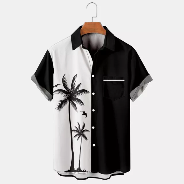 Mens Floral Hawaiian Shirts Short Sleeve Button Down Beach Shirts