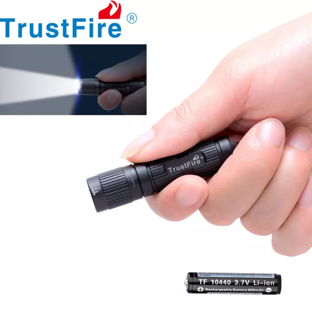 Trustfire 350 Lúmenes Portátil Mini LED EDC Linterna con Batería 10440 Llavero